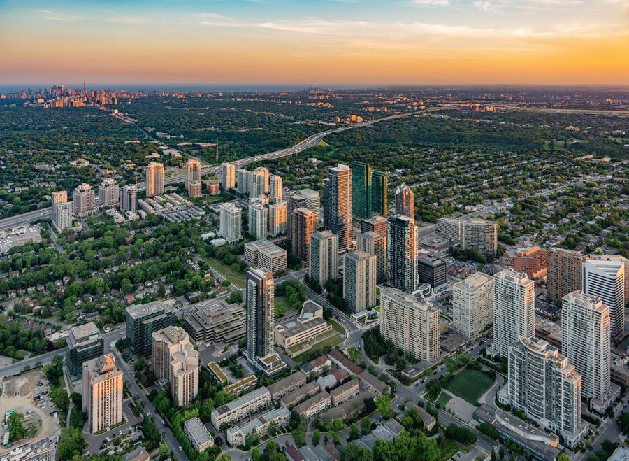 Completed GTA condo towers from the air
